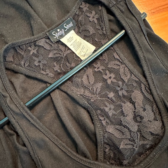 Spring Street Black Lace-Inset Racerback Tank ~ Small - Picture 5 of 8
